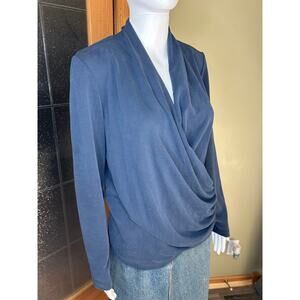 InWear Copenhagen NWT AlanolW Wrap Top Blouse LS Marine Blue